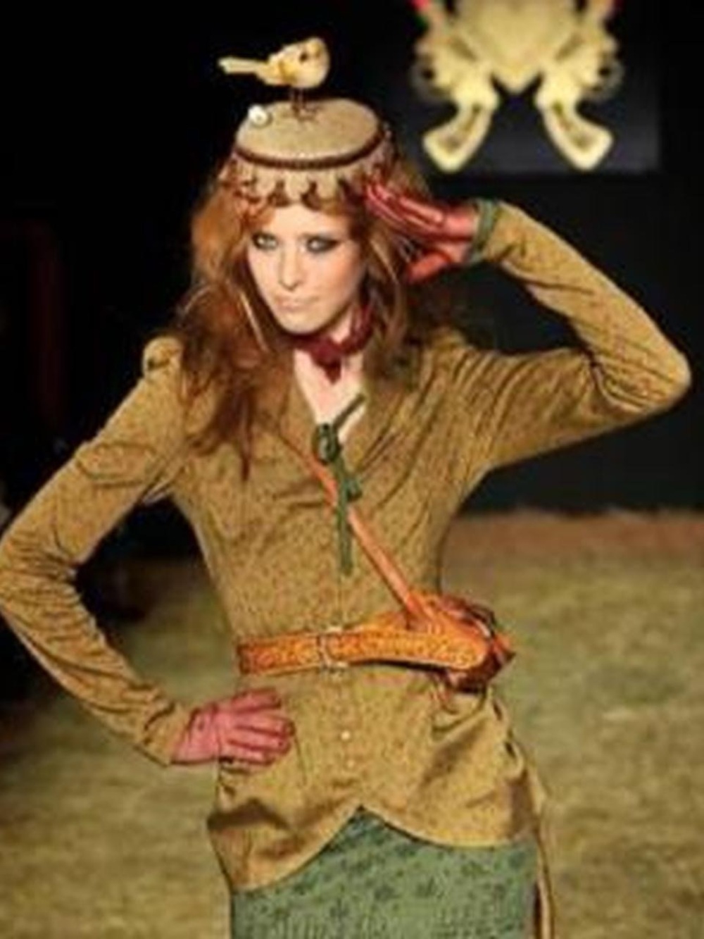 Betsey Johnson vintage 2010 runway look - floral corset bustle coat size 4